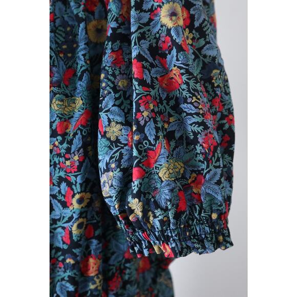 Handmade Size XL Vintage Prairie Sun Dress Cottage Cotton Floral Print - Picture 4 of 9